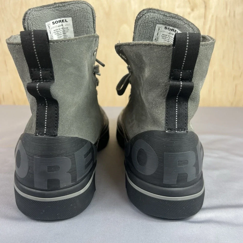 Sorel Cheyanne Metro II Mens Size 9 Waterproof Boots Quarry Black NM4986-052